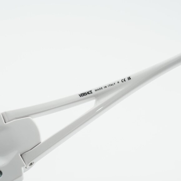 Versace VE4475 314/87 Sunglasses White Shield Frame, Dark Grey Lenses main image 4